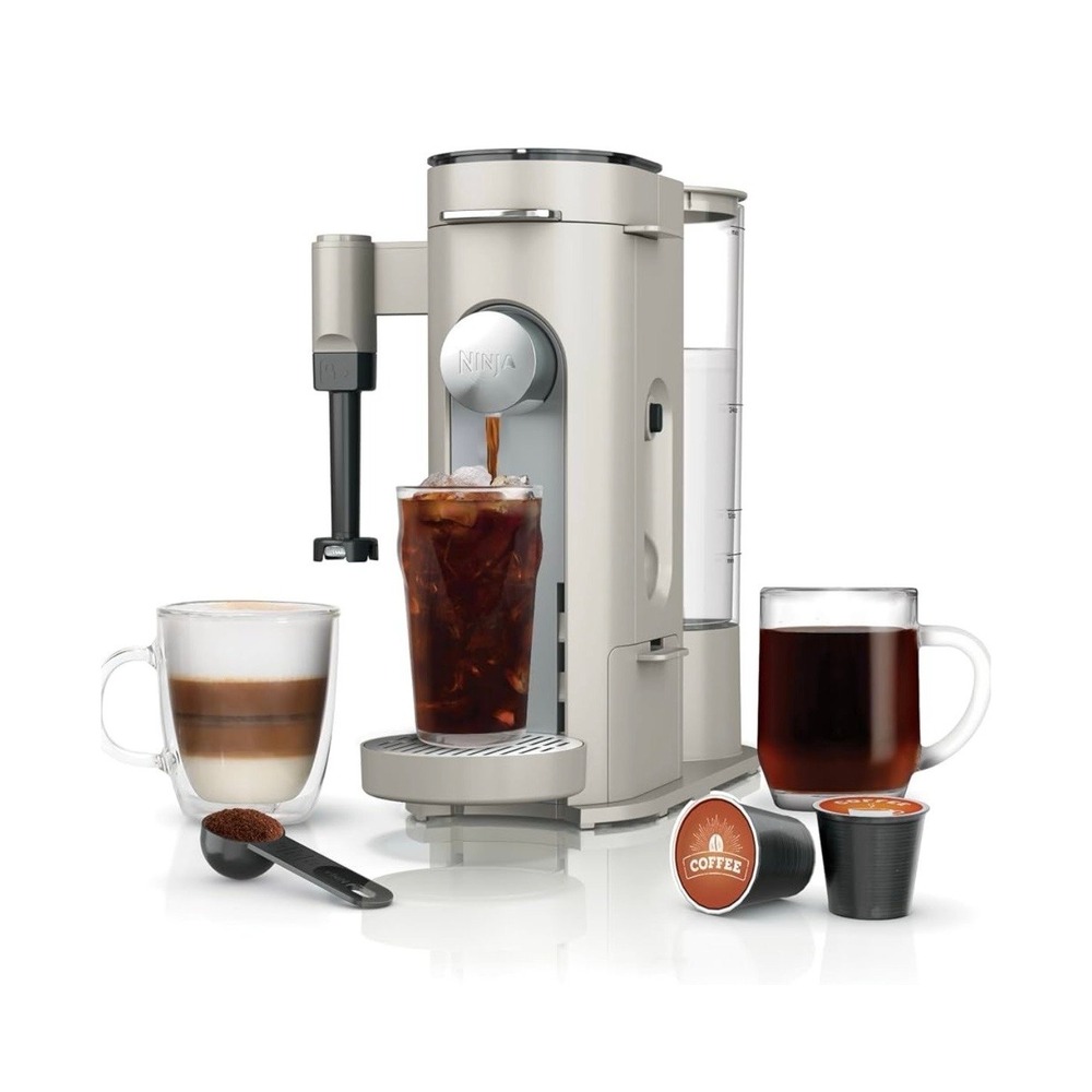 Ninja Single-Serve Pods & Grounds Coffee Maker PB051ST Brews, Compact Design